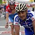 Frank Schleck finishes the fifth stage of the Tour de Suisse 2006 just behind Bettini and Ullrich